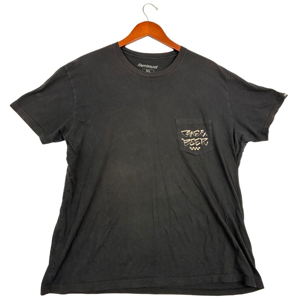 Fasthouse Gas & Beer 805 Properly Chill Black Pocket T-Shirt Men's XL Cotton